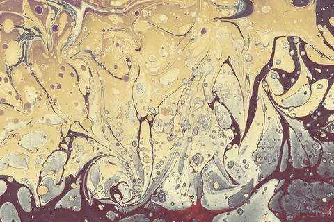 Ebru marble conch effect surface pattern design for print Stock Illustration
