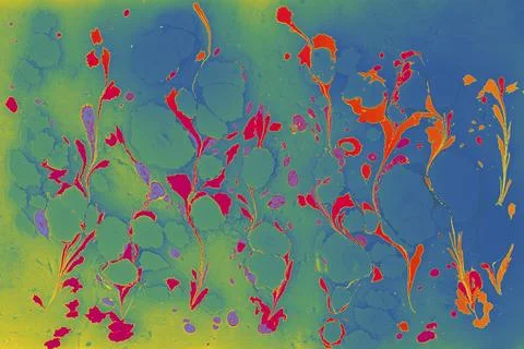 Ebru marble conch effect surface pattern design for print Stock Illustration