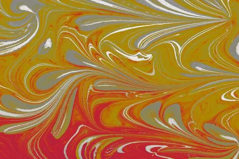 Ebru marble effect with floral pattern design for print Stock Illustration