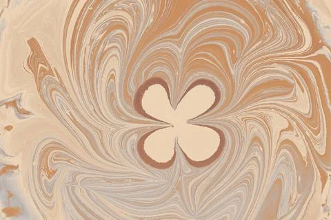Ebru marble effect with floral pattern design for print 库存插图
