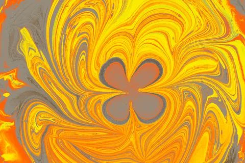 Ebru marble effect with floral pattern design for print Stock Photos