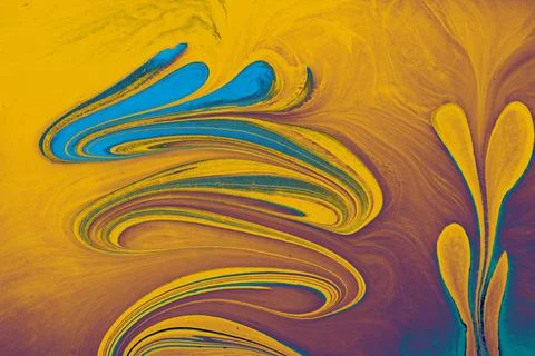 Ebru marble effect with floral pattern design for print Stock Photos