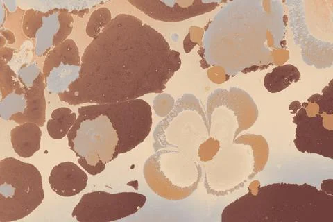 Ebru marble effect with floral pattern design for print Stock Photos