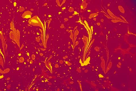 Ebru marble effect with floral pattern design for print Foto stock