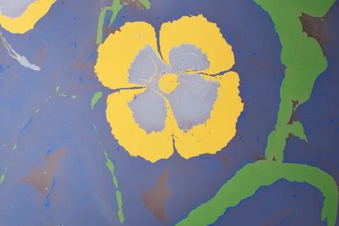 Ebru marble effect with floral pattern design for print Stock Photos