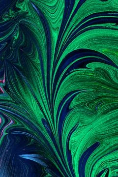Ebru marble effect with floral pattern design for print Foto stock
