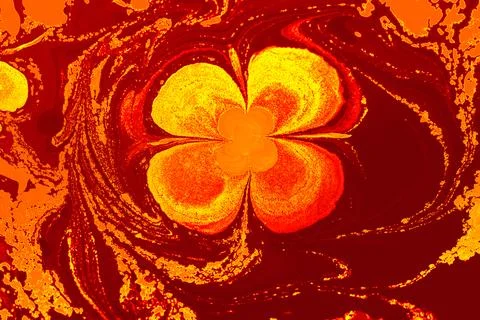 Ebru marble effect with floral pattern design for print Stock Photos