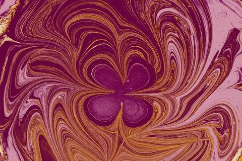 Ebru marble effect with floral pattern design for print Stock Photos