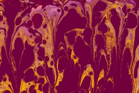 Ebru marble effect with floral pattern design for print Foto stock