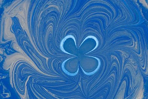 Ebru marble effect with floral pattern design for print Stock Photos