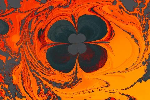 Ebru marble effect with floral pattern design for print Foto stock
