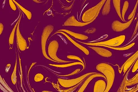 Ebru marble effect with floral pattern design for print Stock Photos