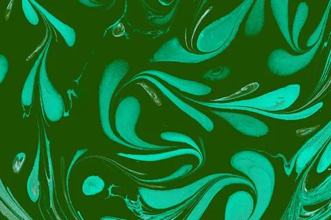 Ebru marble effect with floral pattern design for print Stock Photos