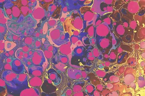 Ebru marble effect pattern design for print Stock Illustration