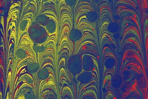 Ebru marble effect pattern design for print イラスト素材