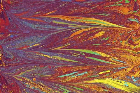 Ebru marble effect pattern design for print Stock Illustration