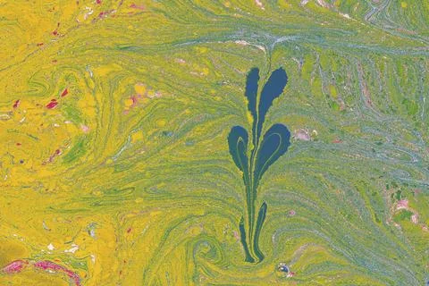 Ebru marble effect pattern design for print Stock Illustration