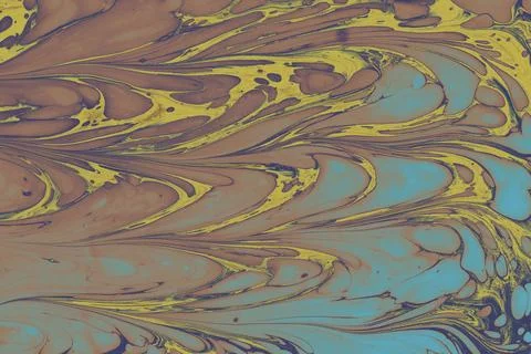 Ebru marble effect pattern design for print Stock Illustration