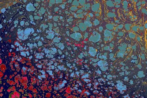 Ebru marble effect surface pattern design for print Stock Illustration