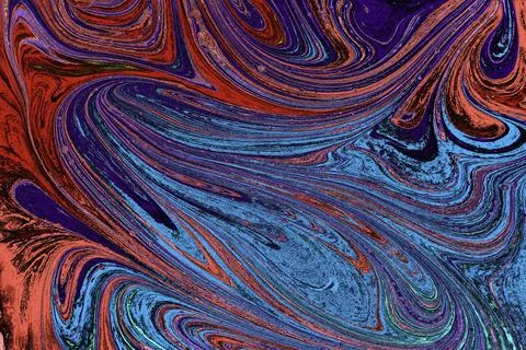 Ebru marble effect surface pattern design for print Stock Illustration