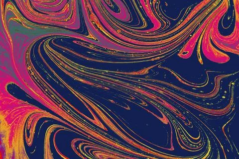 Ebru marble effect surface pattern design for print イラスト素材