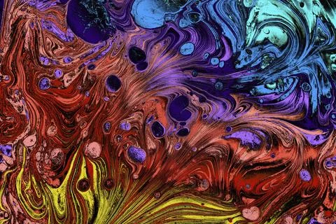Ebru marble effect surface pattern design for print イラスト素材