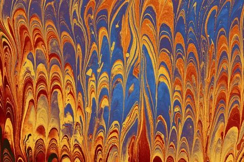 Ebru marble effect surface pattern design for print Stock Illustration
