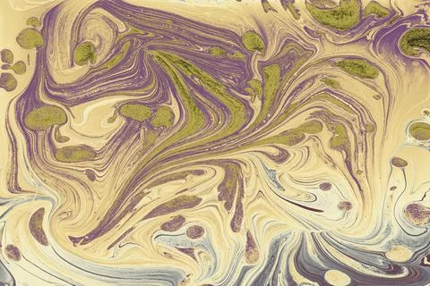 Ebru marble effect surface pattern design for print Stock Illustration