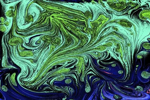 Ebru marble effect surface pattern design for print Stock Illustration
