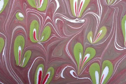 Ebru  marbling  background with heart shape. Unique art  marbling texture  ba Stock Illustration