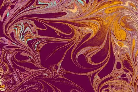 Ebru marbling effect surface pattern design for print Illustrazione stock