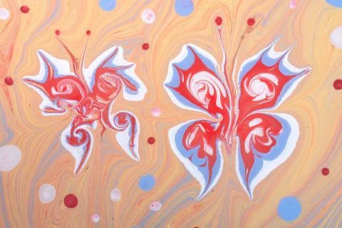 Ebru marbling effect surface pattern design for print Illustrazione stock