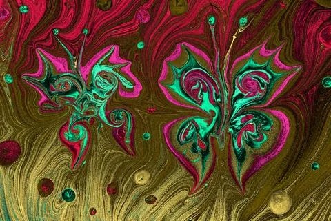 Ebru marbling effect surface pattern design for print Illustrazione stock