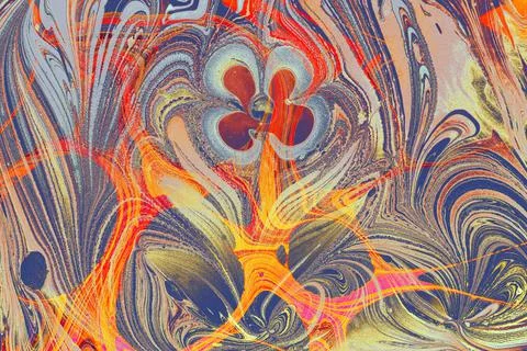 Ebru marbling effect surface pattern design for print Foto stock