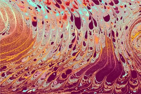 Ebru marbling effect surface pattern design for print Fotos Stock