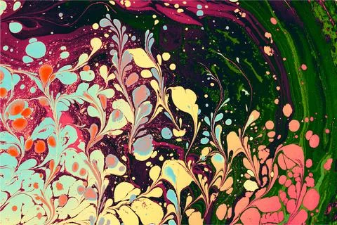 Ebru marbling effect surface pattern design for print Foto stock