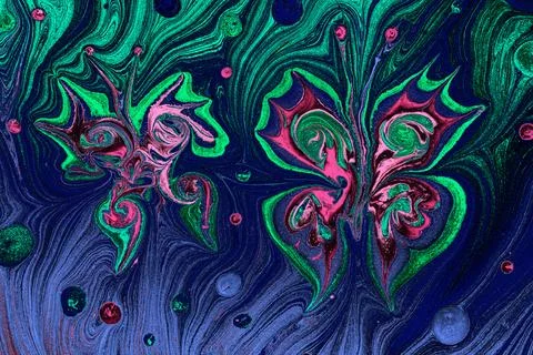Ebru marbling effect surface pattern design for print Foto stock