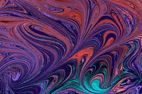 Ebru marbling effect surface pattern design for print Stock Photos