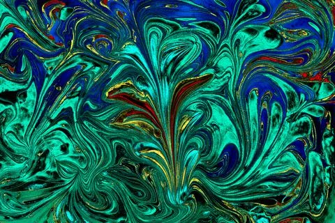 Ebru marbling effect surface pattern design for print Stock Photos