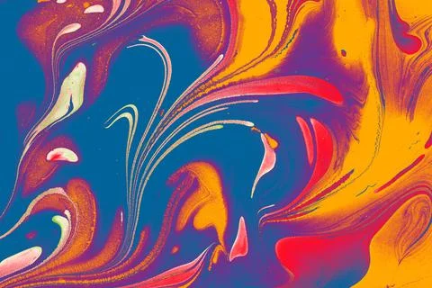 Ebru  marbling floral patterns.  . Unique art  Liquid marbling  texture  back Stock Illustration