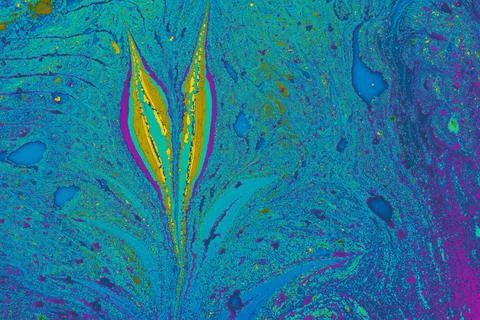 Ebru  marbling floral patterns.  . Unique art  Liquid marbling  texture  back Stock Illustration