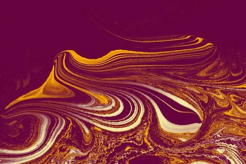 Ebru  marbling floral patterns.  . Unique art  Liquid marbling  texture  back Illustrazione stock