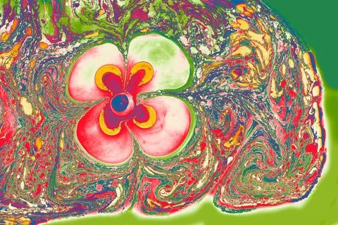 Ebru  marbling floral patterns.  . Unique art  Liquid marbling  texture  back Stock Illustration