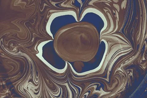 Ebru  marbling with floral patterns. Unique art  marbling  texture  backgroun Stock Illustration