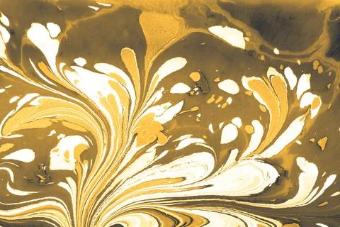 Ebru  marbling with floral patterns. Unique art  marbling  texture  backgroun Stock Illustration