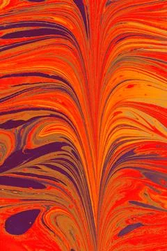 Ebru  marbling with floral patterns. Unique art  marbling  texture  backgroun Stock Illustration
