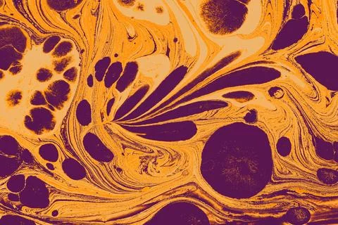 Ebru  marbling with floral patterns. Unique art  marbling  texture  backgroun Illustrazione stock