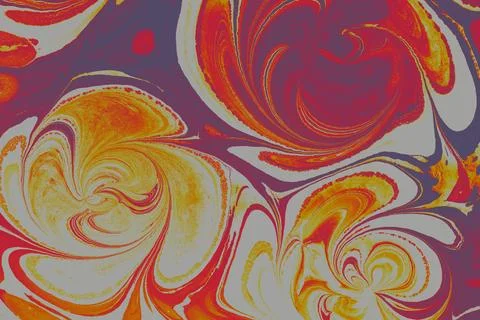 Ebru  marbling with floral patterns. Unique art  marbling  texture  backgroun Stock Illustration