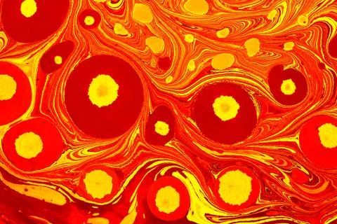 Ebru  marbling with floral patterns. Unique art  marbling  texture  backgroun Stock Illustration
