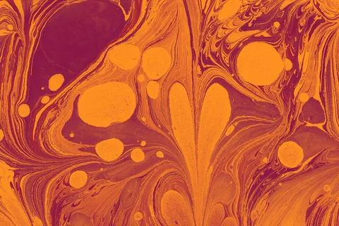 Ebru  marbling with floral patterns. Unique art  marbling  texture  backgroun Stock Illustration